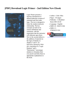 Logic Primer - 2nd Edition New