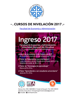 cursos para ingresantes 2017 - Universidad Nacional del Comahue