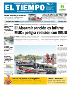 El Aissami: sanci&oacute;n es infame MUD: peligra relaci&oacute;n con