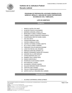 Lista de admitidos - Instituto de la Judicatura Federal