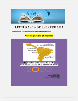 lecturas 1a de febrero 2017 - Insumisos Latinoamericanos