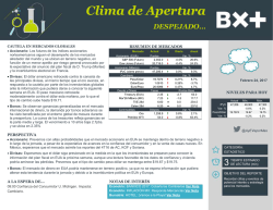 Clima de Apertura - Blog Grupo Financiero BX+