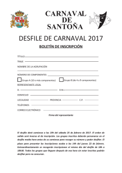 INSCRIPCION GRUPOS DESFILE CARNAVAL 2017