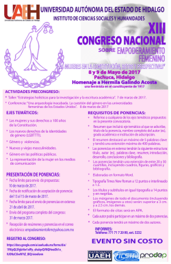 congreso nacional - Universidad Autónoma del Estado de Hidalgo