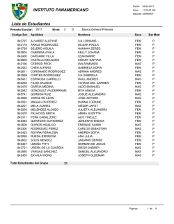 INSTITUTO PANAMERICANO Lista de Estudiantes