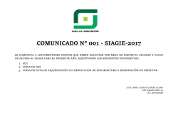 COMUNICADO N° 001 - SIAGIE-2017