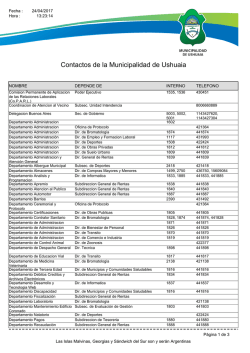 Contactos de la Municipalidad de Ushuaia