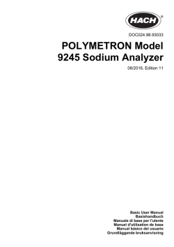POLYMETRON Model 9245 Sodium Analyzer