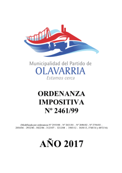 Ordenanza Impositiva 2017 - Municipalidad de Olavarría