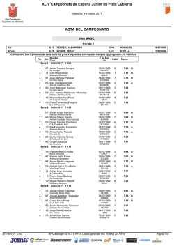 XLIV Campeonato de España Junior en Pista Cubierta