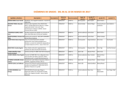 Programación semanal de exámenes para obtener el título de