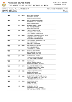 horarios de la 1ª jornada - Federación de Golf de Madrid