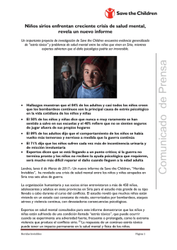 Comunicado de Prensa - Save the Children México