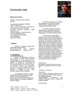 Curriculum vitae - Facultad de Agronomía - UBA