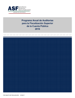 Programa Anual de Auditorías para la Fiscalización Superior de la