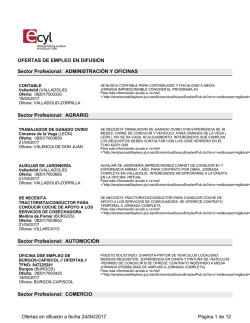OFERTAS DE EMPLEO EN DIFUSIÓN Sector Profesional