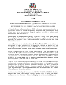 REPÚBLICA DOMINICANA MINISTERIO DE HACIENDA