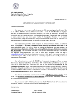 Talleres 2017 - Informaci&oacute;n - Colegio Villa Maria Academy