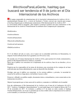 #ArchivosParaLaGente, hashtag que buscará ser tendencia el 9 de