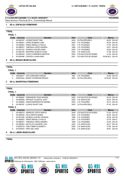 SÈRIES DEFINITIVES 4 J LLIGA INFANTIL/5 ALEVI