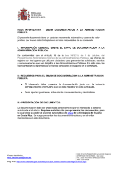 HOJA INFORMATIVA &ndash; ENVIO DOCUMENTACION A LA