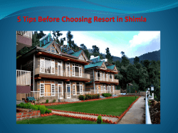 5 Tips Before Choosing Resort in Shimla