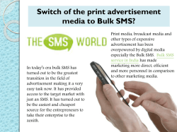 Switch of the print advertisement media to Bulk SMS