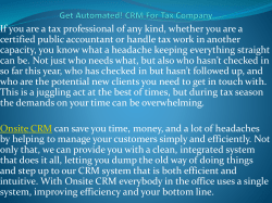 Get Automated! CRM For Tax Company