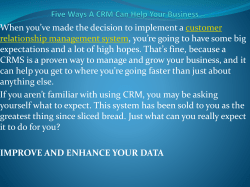 Five Ways A CRM Can Help Your Business