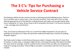 Tips for Purchasing a Vehicle Service Contract