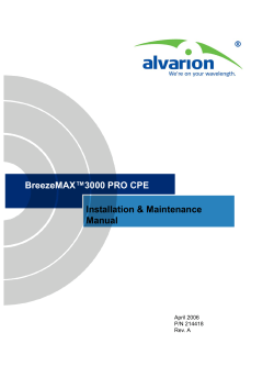 Wimax BreezeMAX PRO CPE Installatio Manual 060424