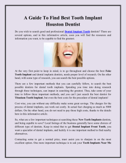 A Guide To Find Best Tooth Implant Houston Dentist