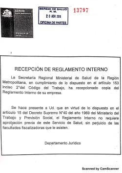 reglamento interno Seremi e inspeccion de trabajo